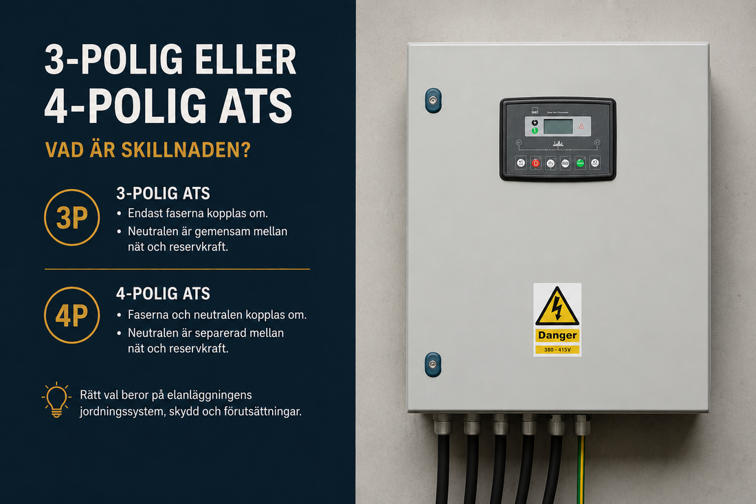 3-polig eller 4-polig ATS för reservkraft – vad är skillnaden?